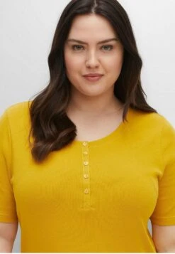 Sheego T-Shirt Basic - Senfgelb -Sommerkleidung Für Damen 9f79b383c0aa41a7908fa50f764f36da