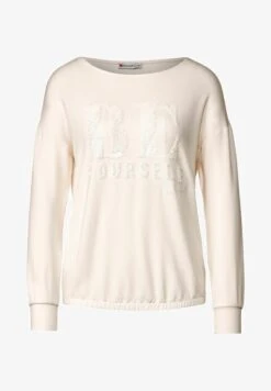 STREET ONE MIT STEINCHENWORDING - Langarmshirt - Weiß -Sommerkleidung Für Damen a36c274577ab4e87915de4d9e65a2000