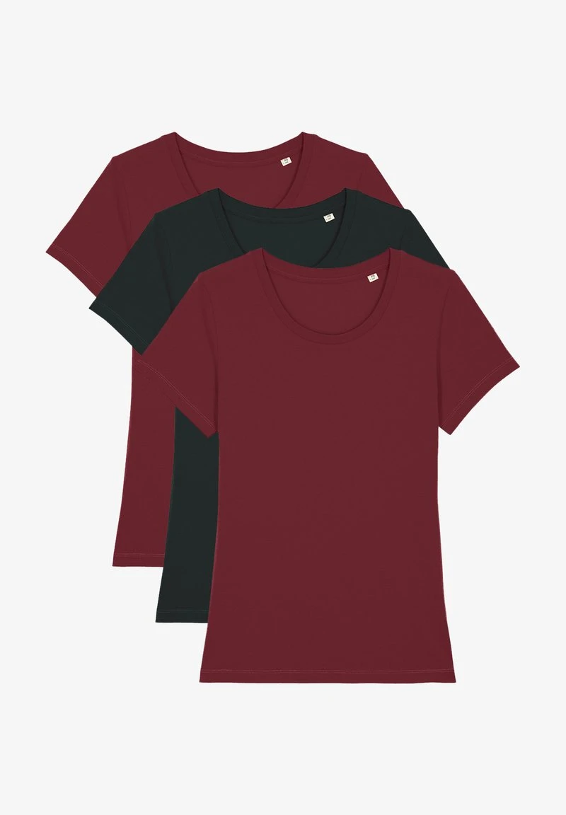 3 PACK - T-Shirt Basic - Glazed Green Heather Grey Burgundy 6 3 PACK - T-Shirt Basic - Glazed Green Heather Grey Burgundy – Bild 4
