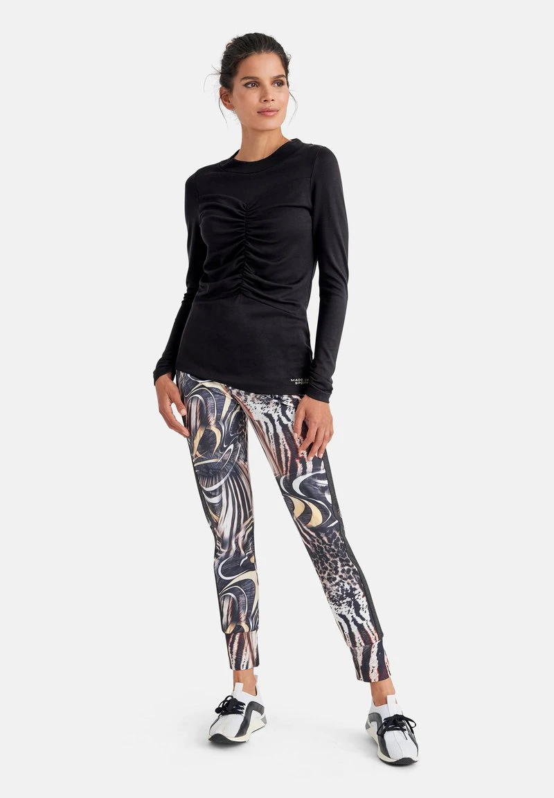 MIT STEHKRAGEN UND RAFFUNG - Langarmshirt - Schwarz 4 MIT STEHKRAGEN UND RAFFUNG - Langarmshirt - Schwarz – Bild 2