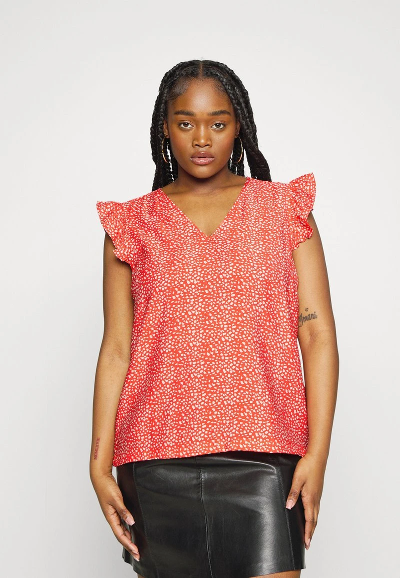 OBJLEONORA SELINE - T-Shirt Print - Hot Coral 3 OBJLEONORA SELINE - T-Shirt Print - Hot Coral