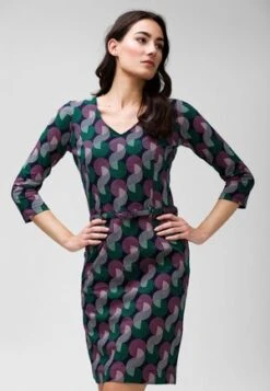 Slim Fit U Neck Long Sleeved Floral Patterned - Etuikleid - Mixed -Sommerkleidung Für Damen a85706a6972244eeb3653ae1fabcd1a0