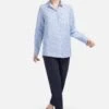 HELMIDGE Hemdbluse - Weiss Hellblau 1 HELMIDGE Hemdbluse - Weiss Hellblau -Sommerkleidung Für Damen ad41660cbcad4ebbb554411f9d86724d