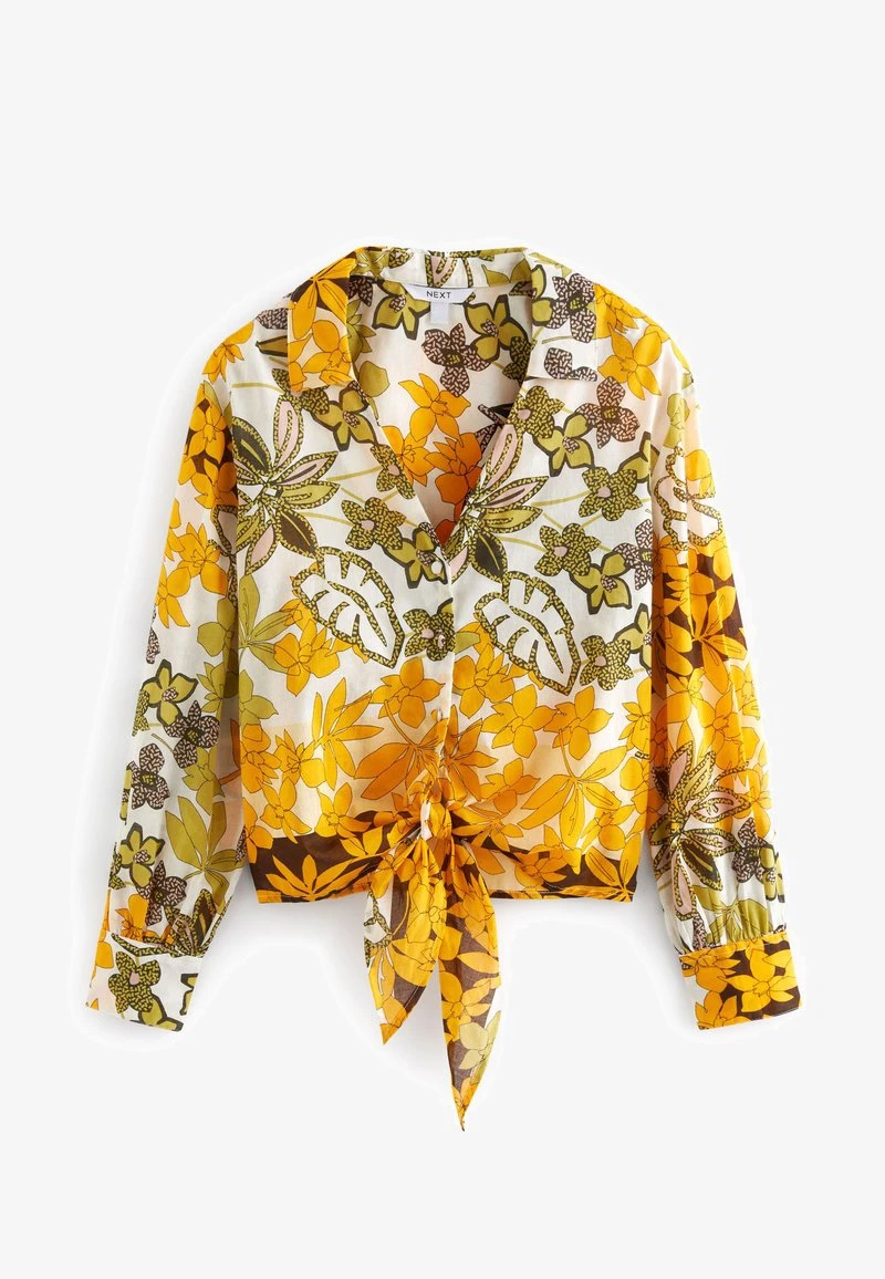 Next TIE FRONT COLLARED LONG SLEEVE STANDARD - Hemdbluse - Orange & Green Floral 6 Next TIE FRONT COLLARED LONG SLEEVE STANDARD - Hemdbluse - Orange & Green Floral – Bild 4