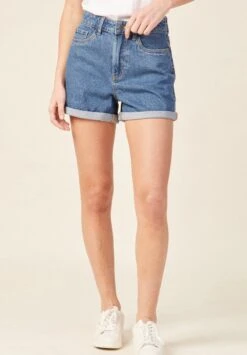 ÖKO-VERANTWORTLICHE MOM - Jeans Shorts - Denim Stone -Sommerkleidung Für Damen b2a8eab690c64c2c93444eb860db8034 1