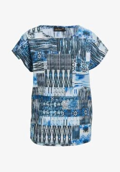 GOLDNER Bluse - Jeansblau / Gemustert 13 GOLDNER Bluse - Jeansblau / Gemustert -Sommerkleidung Für Damen b88b90ec858245ee894576f8e06e219d