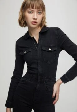 PULL & BEAR LONG SLEEVE - Jumpsuit - Mottled Black 11 PULL & BEAR LONG SLEEVE - Jumpsuit - Mottled Black -Sommerkleidung Für Damen bcc16cc0038f455b90ef2baa58b552e4