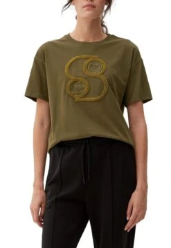 S.Oliver MIT SMILEY®-PRINT - T-Shirt Print - Olivgrün -Sommerkleidung Für Damen bf0f67c6395a47eaaf1dd69fbe59ae98