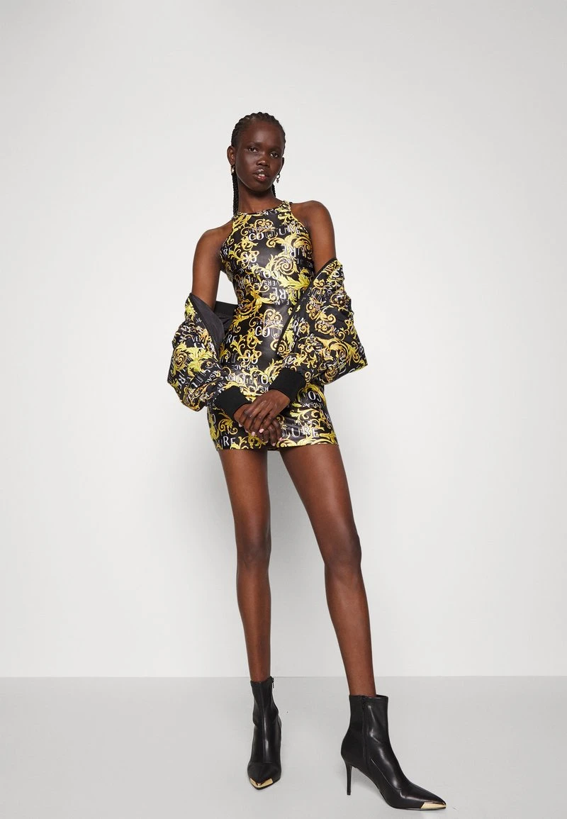 Versace Jeans Couture PRINT LOGO COUTURE - Jerseykleid - Black/gold 8 Versace Jeans Couture PRINT LOGO COUTURE - Jerseykleid - Black/gold – Bild 6