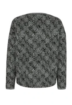 Langarmshirt - Schwarz Off White -Sommerkleidung Für Damen cf548a7bd4fe4232857e8bb6d91cb10e