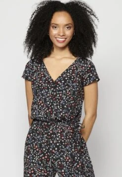 Koroshi SHORT SLEEVE - Jumpsuit - Black -Sommerkleidung Für Damen d41b5c2277244796b406ee25ef83799d