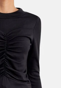 MIT STEHKRAGEN UND RAFFUNG - Langarmshirt - Schwarz 11 MIT STEHKRAGEN UND RAFFUNG - Langarmshirt - Schwarz -Sommerkleidung Für Damen d852a3656647499b9a04d9bde25b42b9