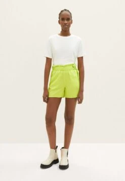 TOM TAILOR Denim MIT ELASTISCHEM BUND - Shorts - Neon Lime -Sommerkleidung Für Damen d8ca5d1cc0f14937b525131dd38370c3