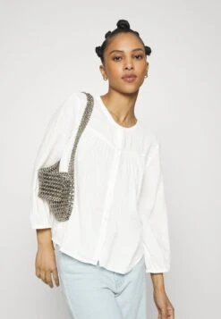 BUTTON FRONT TOP - Bluse - New Off White -Sommerkleidung Für Damen db8ac449d8dd43d1bc99744f5a2c6526