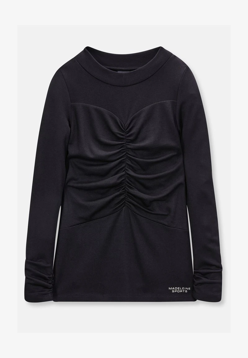 MIT STEHKRAGEN UND RAFFUNG - Langarmshirt - Schwarz 8 MIT STEHKRAGEN UND RAFFUNG - Langarmshirt - Schwarz – Bild 6