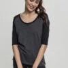 URBAN CLASSICS LADIES 3/4 CONTRAST RAGLAN TEE - T-Shirt Print - Charcoal/black 1 URBAN CLASSICS LADIES 3/4 CONTRAST RAGLAN TEE - T-Shirt Print - Charcoal/black -Sommerkleidung Für Damen df94a9d3e50e450f8e884476e282594f