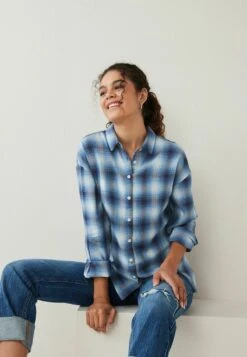 Next CHECK - Hemdbluse - Blue 10 Next CHECK - Hemdbluse - Blue -Sommerkleidung Für Damen e8eaac866b894e3594fc4e1df0a96213