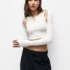 PULL & BEAR CROP WITH ARM WARMERS - Langarmshirt - Sand -Sommerkleidung Für Damen eaf03c242fb2403795fefae304675645