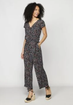 Koroshi SHORT SLEEVE - Jumpsuit - Black -Sommerkleidung Für Damen f0db44017abc403197e150f427c488d9
