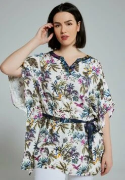 Ulla Popken BLÄTTER FLÜGEL HALBARM - Tunika - Schneeweiß -Sommerkleidung Für Damen f7379f0201bc4431b7bdc5d7ed7abc1e 1