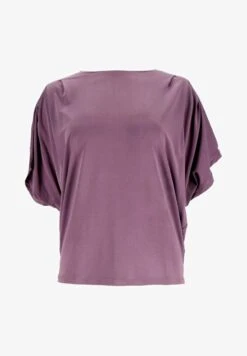 MIT FALTEN - T-Shirt Print - Dunkellila -Sommerkleidung Für Damen f822aa51169345a598cb3dad23b38eaa 1