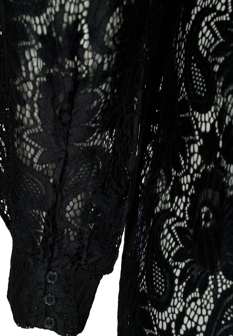 Zizzi WITH FRILL DETAIL - Bluse - Black 6 Zizzi WITH FRILL DETAIL - Bluse - Black – Bild 4